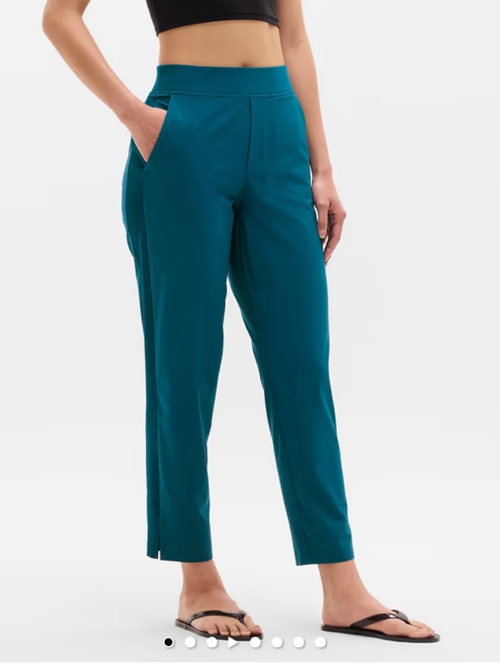 Mid-Rise Ankle Pants in Teal
